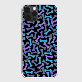Чехол для iPhone 12 Pro Max с принтом Косточки в Курске, Силикон |  | blue | bones | camouflage | dainty | disguise | dog handler | doggy | lilac | pattern | purple | камуфляж | кинолог | кости | лакомство | маскировка | синие | сиреневые | собачье | узор | фиолетовые