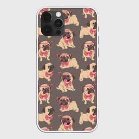 Чехол для iPhone 12 Pro Max с принтом Мопсы в Курске, Силикон |  | animals | bow tie | breed | different | dogs | illustration | painting | pink | poses | pugs | puppies | галстук бабочка | живопись | животные | иллюстрация | мопсы | очки | позы | порода | разные | розовые | собаки | щенки