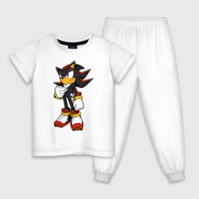 Детская пижама хлопок с принтом Shadow Sonic (3) в Курске, 100% хлопок |  брюки и футболка прямого кроя, без карманов, на брюках мягкая резинка на поясе и по низу штанин
 | sega | shadow | sonic | sonic x | x | ежик | игра | наклз | сега | скорость | соник | тейлз | тэйлз | шедоу