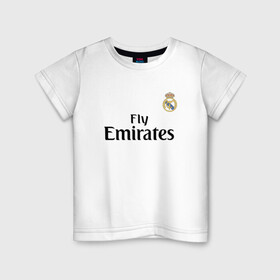 Детская футболка хлопок с принтом BENZEMA REAL в Курске, 100% хлопок | круглый вырез горловины, полуприлегающий силуэт, длина до линии бедер | benzema | real | real madrid | бензема | карим бензема | реал | реал мадрид