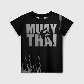 Детская футболка 3D с принтом Muay Thai в Курске, 100% гипоаллергенный полиэфир | прямой крой, круглый вырез горловины, длина до линии бедер, чуть спущенное плечо, ткань немного тянется | fight | muay thai | thai boxing | ufc | бокс | ката | кикбоксин | лаос | лоу кик | муай | мьянма | поединок | таиланд | тай | тайский | таолу