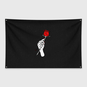 Флаг-баннер с принтом Lil Peep (Rose) в Курске, 100% полиэстер | размер 67 х 109 см, плотность ткани — 95 г/м2; по краям флага есть четыре люверса для крепления | baby | broken | cry | lil | lil peep | peep | rap | rose | лил | лил пип | пип | реп | роза | сердце