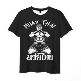 Мужская футболка 3D с принтом Muay Thai в Курске, 100% полиэфир | прямой крой, круглый вырез горловины, длина до линии бедер | Тематика изображения на принте: fight | muay thai | thai boxing | ufc | бокс | ката | кикбоксин | лаос | лоу кик | муай | мьянма | поединок | таиланд | тай | тайский | таолу