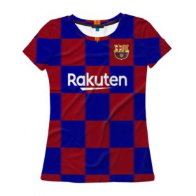 Женская футболка 3D с принтом Barcelona Messi в Курске, 100% полиэфир ( синтетическое хлопкоподобное полотно) | прямой крой, круглый вырез горловины, длина до линии бедер | barca | fc barca | fc barcelona | барса | лионель месси | мадрид барселона | фк барселона | форма барселоны | форма месси | футбольная форма | юнайтед барселона