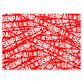 Поздравительная открытка с принтом SENPAI в Курске, 100% бумага | плотность бумаги 280 г/м2, матовая, на обратной стороне линовка и место для марки
 | ahegao | anime | kawai | kowai | oppai | otaku | senpai | sugoi | waifu | yandere | аниме | ахегао | ковай | культура | отаку | сенпай | тренд | яндере