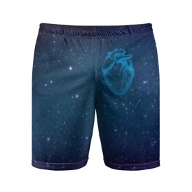 Мужские шорты 3D спортивные с принтом Сердце космоса в Курске,  |  | космос | сердце | сердце космоса