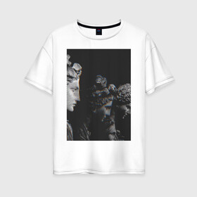 Женская футболка хлопок Oversize с принтом SINGULARITY #1 в Курске, 100% хлопок | свободный крой, круглый ворот, спущенный рукав, длина до линии бедер
 | квадрат | мода | сатуя | чёрно белое