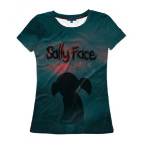 Женская футболка 3D с принтом Sally Face (Силуэт). в Курске, 100% полиэфир ( синтетическое хлопкоподобное полотно) | прямой крой, круглый вырез горловины, длина до линии бедер | face | game | horror | larry | sally | sally face | sanity s fall | игра | ларри | мальчик с протезом | салли | салли фейс | ужасы