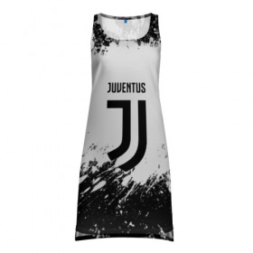 Платье-майка 3D с принтом Juventus в Курске, 100% полиэстер | полуприлегающий силуэт, широкие бретели, круглый вырез горловины, удлиненный подол сзади. | italia | juve | juventus | sport | италия | спорт | спортивная форма | футбол | футбольный | чемпионат | ювентус
