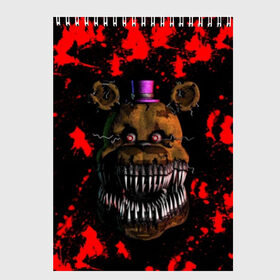 Скетчбук с принтом Five Nights At Freddy s в Курске, 100% бумага
 | 48 листов, плотность листов — 100 г/м2, плотность картонной обложки — 250 г/м2. Листы скреплены сверху удобной пружинной спиралью | 5 ночей с фредди | five nights at freddys | foxy | аниматроники | игра | компьютерная игра | робот | фокси | фредди | фреди | чика