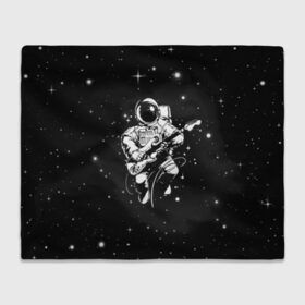 Плед 3D с принтом Cosmorock в Курске, 100% полиэстер | закругленные углы, все края обработаны. Ткань не мнется и не растягивается | cosmonaut | cosmos | guitar | music | rock | space | spacesuit | star | гитара | звезда | космонавт | космос | музыка | скафандр