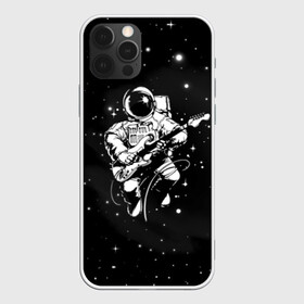 Чехол для iPhone 12 Pro с принтом Cosmorock в Курске, силикон | область печати: задняя сторона чехла, без боковых панелей | cosmonaut | cosmos | guitar | music | rock | space | spacesuit | star | гитара | звезда | космонавт | космос | музыка | скафандр
