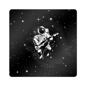 Магнит виниловый Квадрат с принтом Cosmorock в Курске, полимерный материал с магнитным слоем | размер 9*9 см, закругленные углы | Тематика изображения на принте: cosmonaut | cosmos | guitar | music | rock | space | spacesuit | star | гитара | звезда | космонавт | космос | музыка | скафандр
