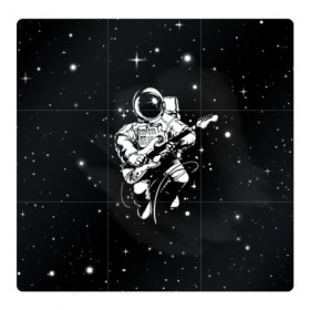 Магнитный плакат 3Х3 с принтом Cosmorock в Курске, Полимерный материал с магнитным слоем | 9 деталей размером 9*9 см | Тематика изображения на принте: cosmonaut | cosmos | guitar | music | rock | space | spacesuit | star | гитара | звезда | космонавт | космос | музыка | скафандр