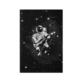 Обложка для паспорта матовая кожа с принтом Cosmorock в Курске, натуральная матовая кожа | размер 19,3 х 13,7 см; прозрачные пластиковые крепления | cosmonaut | cosmos | guitar | music | rock | space | spacesuit | star | гитара | звезда | космонавт | космос | музыка | скафандр