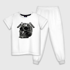 Детская пижама хлопок с принтом Metallica в Курске, 100% хлопок |  брюки и футболка прямого кроя, без карманов, на брюках мягкая резинка на поясе и по низу штанин
 | metal | metallica | music | skull | thrash metal | underground | музыка | трэш металл | череп