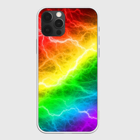 Чехол для iPhone 12 Pro Max с принтом RAINBOW THUNDER в Курске, Силикон |  | Тематика изображения на принте: battle | battle fire | battle thunder | blue | fire | rainbow | red | texture | thunder | битва | битва молний | битва огней | гроза | молнии | радуга | текстура