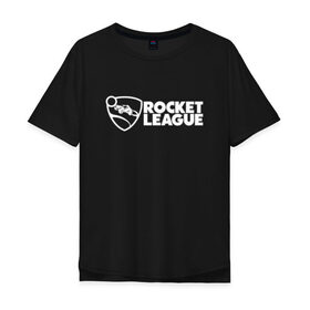 Мужская футболка хлопок Oversize с принтом ROCKET LEAGUE в Курске, 100% хлопок | свободный крой, круглый ворот, “спинка” длиннее передней части | Тематика изображения на принте: 