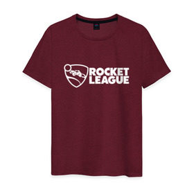 Мужская футболка хлопок с принтом ROCKET LEAGUE в Курске, 100% хлопок | прямой крой, круглый вырез горловины, длина до линии бедер, слегка спущенное плечо. | 
