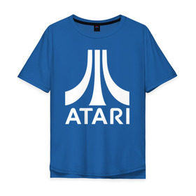 Мужская футболка хлопок Oversize с принтом ATARI в Курске, 100% хлопок | свободный крой, круглый ворот, “спинка” длиннее передней части | atari | company | france | games | logo | videogame | атари | видеоигры | компания | компьютерные игры | лого | франция