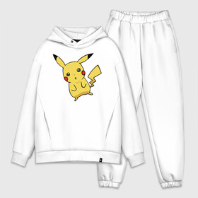 Мужской костюм хлопок OVERSIZE с принтом Непонимающий Пикачу в Курске,  |  | detective pikachu | pikachu | pokeball | pokemon | детектив пикачу | пикачу | покебол | покемон