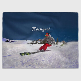 Плед 3D с принтом Rossignol в Курске, 100% полиэстер | закругленные углы, все края обработаны. Ткань не мнется и не растягивается | france | movement | rossignol | snow | speed | вершина | горные лыжи | горы | движение | скорость | снег | франция