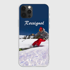 Чехол для iPhone 12 Pro с принтом Rossignol в Курске, силикон | область печати: задняя сторона чехла, без боковых панелей | france | movement | rossignol | snow | speed | вершина | горные лыжи | горы | движение | скорость | снег | франция