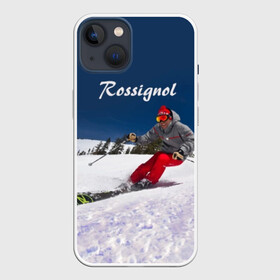 Чехол для iPhone 13 с принтом Rossignol в Курске,  |  | Тематика изображения на принте: france | movement | rossignol | snow | speed | вершина | горные лыжи | горы | движение | скорость | снег | франция
