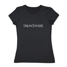 Женская футболка хлопок с принтом Dream Theater logo в Курске, 100% хлопок | прямой крой, круглый вырез горловины, длина до линии бедер, слегка спущенное плечо | dream theater | dt | goth | gothic | metal | music | rock | готика | метал | рок | симфони метал