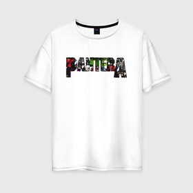 Женская футболка хлопок Oversize с принтом Pantera в Курске, 100% хлопок | свободный крой, круглый ворот, спущенный рукав, длина до линии бедер
 | alternative | hardcore | metal | newage | nu metal | pantera | progressive metal | punk | метал | пантера | рок | хардрок