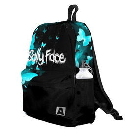 Рюкзак 3D с принтом SALLY FACE в Курске, 100% полиэстер | лямки с регулируемой длиной, сверху петелька, чтобы рюкзак можно было повесить на вешалку. Основное отделение закрывается на молнию, как и внешний карман. Внутри два дополнительных кармана, один из которых закрывается на молнию. По бокам два дополнительных кармашка | face | game | horror | larry | sally | sally face | sanity s fall | бабочки | игра | ларри | мальчик с протезом | салли | салли фейс | ужасы