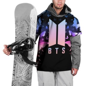 Накидка на куртку 3D с принтом BTS BUTTERFLIES в Курске, 100% полиэстер |  | bangtan boys | bt21 | bts | bts army | bts stickers | butterflies | j hope | jimin | jin | jungkook | k pop | rap monster | rapmon | suga | v | бабочки | бтс | корея | стикеры bts