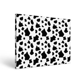 Холст прямоугольный с принтом Корова в Курске, 100% ПВХ |  | animal | black white | cow | pattern | животное | кавай | корова | паттерн | пятна | черно белое