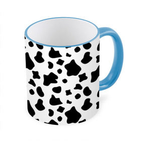 Кружка с принтом Корова в Курске, керамика | ёмкость 330 мл | animal | black white | cow | pattern | животное | кавай | корова | паттерн | пятна | черно белое