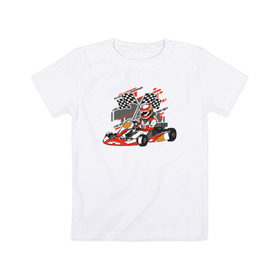 Детская футболка хлопок с принтом Картинг в Курске, 100% хлопок | круглый вырез горловины, полуприлегающий силуэт, длина до линии бедер | cart | f1 | formula 1 | автомобиль | гонка | гонки | гоночные | гоночный | картинг | машина | суперкарт | формула 1