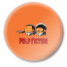 Значок с принтом Pulp Fiction - Art 2 в Курске,  металл | круглая форма, металлическая застежка в виде булавки | art | film | movie | pulp fiction | tarantino | кино | криминальное чтиво | приколы | тарантино | фильмы
