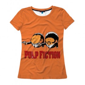 Женская футболка 3D с принтом Pulp Fiction - Art 2 в Курске, 100% полиэфир ( синтетическое хлопкоподобное полотно) | прямой крой, круглый вырез горловины, длина до линии бедер | art | film | movie | pulp fiction | tarantino | кино | криминальное чтиво | приколы | тарантино | фильмы