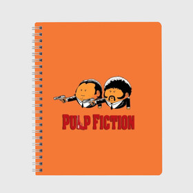 Тетрадь с принтом Pulp Fiction - Art 2 в Курске, 100% бумага | 48 листов, плотность листов — 60 г/м2, плотность картонной обложки — 250 г/м2. Листы скреплены сбоку удобной пружинной спиралью. Уголки страниц и обложки скругленные. Цвет линий — светло-серый
 | art | film | movie | pulp fiction | tarantino | кино | криминальное чтиво | приколы | тарантино | фильмы