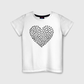 Детская футболка хлопок с принтом Собаковое сердце. в Курске, 100% хлопок | круглый вырез горловины, полуприлегающий силуэт, длина до линии бедер | животные | любовь | милые | прикольная | прикольный | сердечки | сердце | собаки | собачки
