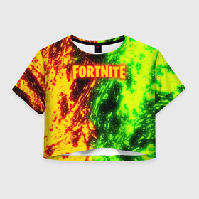 Женская футболка Crop-top 3D с принтом FORTNITE TOXIC FLAME в Курске, 100% полиэстер | круглая горловина, длина футболки до линии талии, рукава с отворотами | Тематика изображения на принте: 2019 | cybersport | esport | fire | flame | fortnite | game | logo | toxic flame | броня | игра | киберспорт | огонь | фиолетовый | фирменные цвета | фортнайт