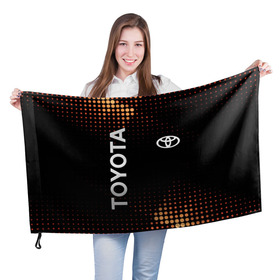 Флаг 3D с принтом Toyota в Курске, 100% полиэстер | плотность ткани — 95 г/м2, размер — 67 х 109 см. Принт наносится с одной стороны | toyota | абстракция | авто | автомобиль | лого | логотип | машина | таета | тоета | тойота