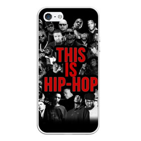 Чехол для iPhone 5/5S матовый с принтом This is Hip-Hop в Курске, Силикон | Область печати: задняя сторона чехла, без боковых панелей | Тематика изображения на принте: 50 cent | dr dre | eminem | hip hop | music | snoop dog | исполнители | музыка | музыканты | хип хоп