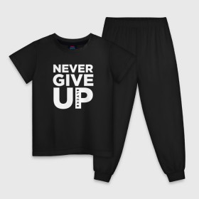 Детская пижама хлопок с принтом Never Give UP в Курске, 100% хлопок |  брюки и футболка прямого кроя, без карманов, на брюках мягкая резинка на поясе и по низу штанин
 | blackb | blvckb | never give up | salah | ливерпуль | салах