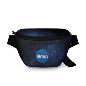Поясная сумка 3D с принтом NASA в Курске, 100% полиэстер | плотная ткань, ремень с регулируемой длиной, внутри несколько карманов для мелочей, основное отделение и карман с обратной стороны сумки застегиваются на молнию | galaxy | nasa | nebula | space | star | абстракция | вселенная | галактика | звезда | звезды | космический | наса | планеты