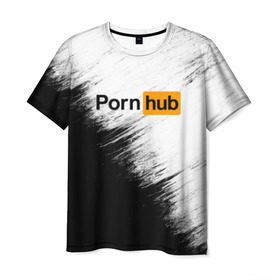 Мужская футболка 3D с принтом Pornhub в Курске, 100% полиэфир | прямой крой, круглый вырез горловины, длина до линии бедер | brazzers | браззерс