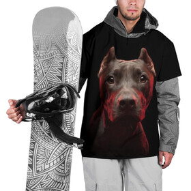 Накидка на куртку 3D с принтом Стафф в Курске, 100% полиэстер |  | амстафф | голова | животные | мордочка | природа | собака | стафф | стаффордширский терьер
