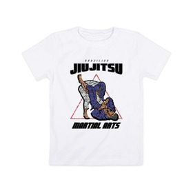 Детская футболка хлопок с принтом Джиу-джитсу в Курске, 100% хлопок | круглый вырез горловины, полуприлегающий силуэт, длина до линии бедер | Тематика изображения на принте: jiu jitsu | джиу джитсу | джиу джицу