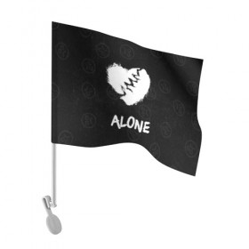 Флаг для автомобиля с принтом Alone в Курске, 100% полиэстер | Размер: 30*21 см | alone | baby | bad | broken | cry | lil | lil peep | peep | rap | rose | sad | tentacion | xxxtentacion | лил | лил пип | пип | реп | роза | сердце | тентасион