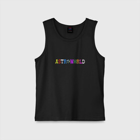 Детская майка хлопок с принтом astroworld в Курске,  |  | Тематика изображения на принте: astroworld | astroworld merch | astroworld travis | merch | travis scott | travis scott astroworld | альбом astroworld | дженнер трэвис скотт | трэвис скотт