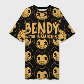 Платье-футболка 3D с принтом Bendy And The Ink Machine (35) в Курске,  |  | bendy | bendy and the ink machine | devil | game | horror | ink | mask | бенди | бенди и чернильная машина | краска | чернила